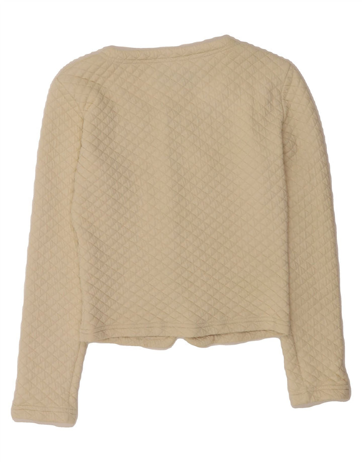 ROMAN'S Womens Crop Cardigan Sweater UK 10 Small Beige Argyle/Diamond Vintage Roman's and Second-Hand Roman's from Messina Hembry 