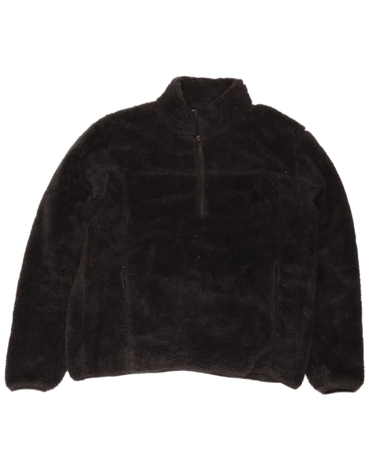 Męski sweter polarowy Mountain Warehouse z zamkiem błyskawicznym XL, czarny, poliester
