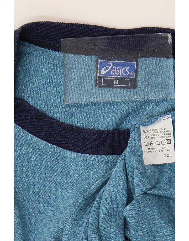 Męska koszulka Asics Top, średnia niebieska bawełniana nakrapiana