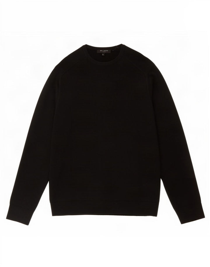 Męski sweter Ted Baker z okrągłym dekoltem, rozmiar 3, średni czarny