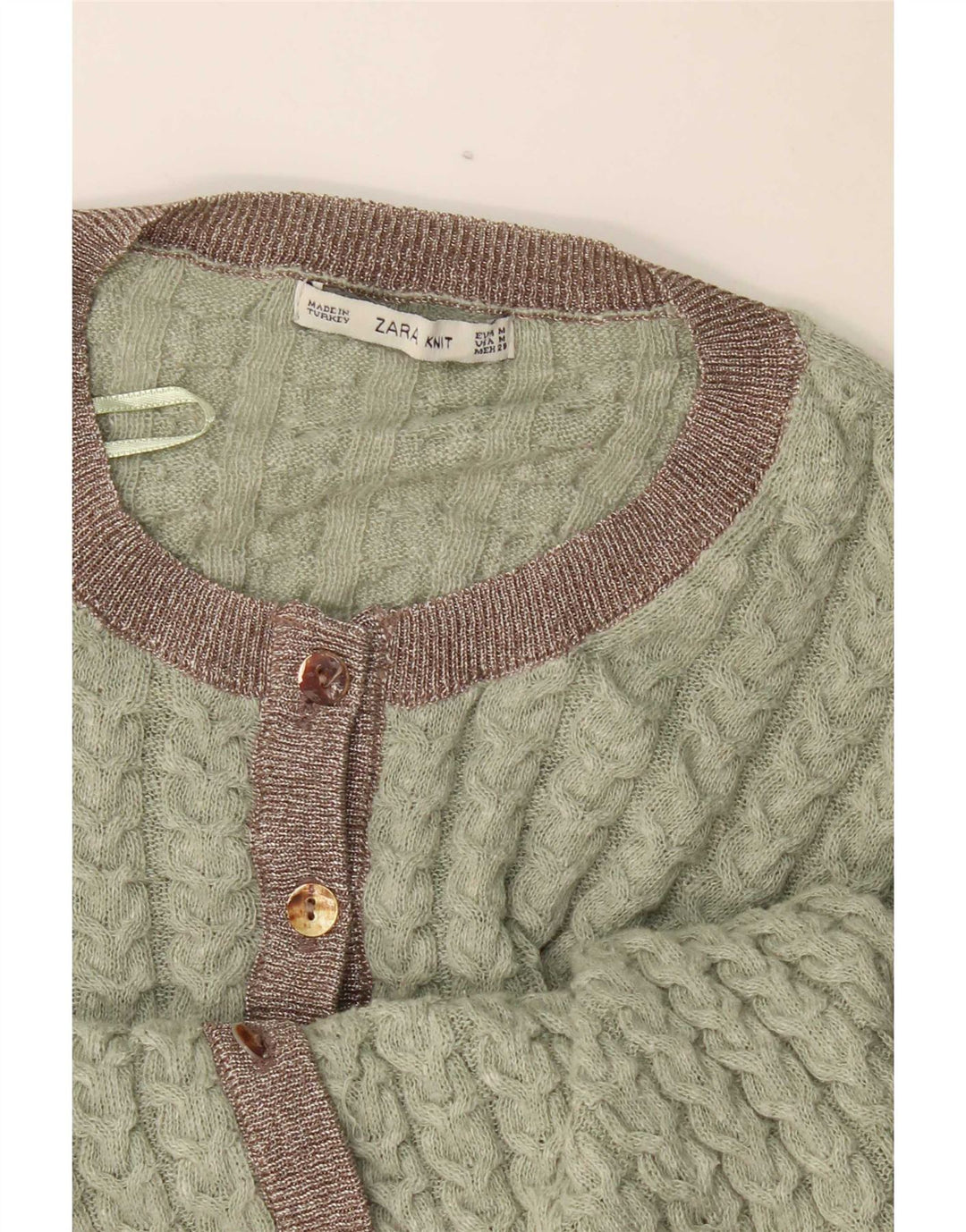Sweter damski Zara, UK 12, średni zielony, blok kolorów