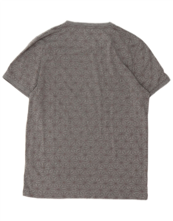 Ted Baker Męski T-shirt z grafiką, rozmiar 3, średnioszary, z geometrycznej bawełny