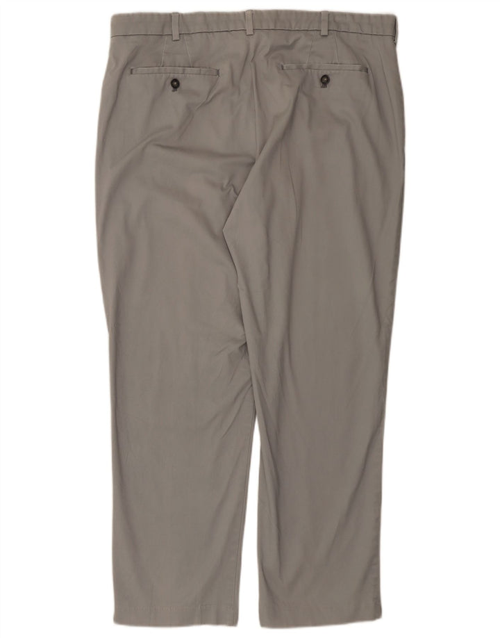 Męskie proste spodnie chino IZOD W38 L30 Szara bawełna