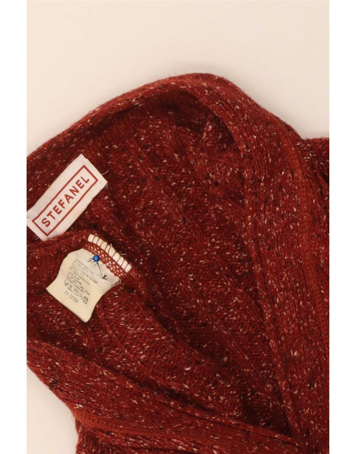 Sweter damski Stefanel UK 16, duży, wełniany w czerwone cętki