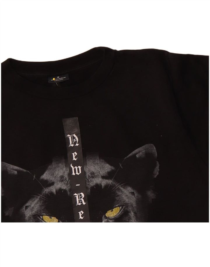 Męska bluza z grafiką Marcelo Burlon, mała, czarna, bawełniana
