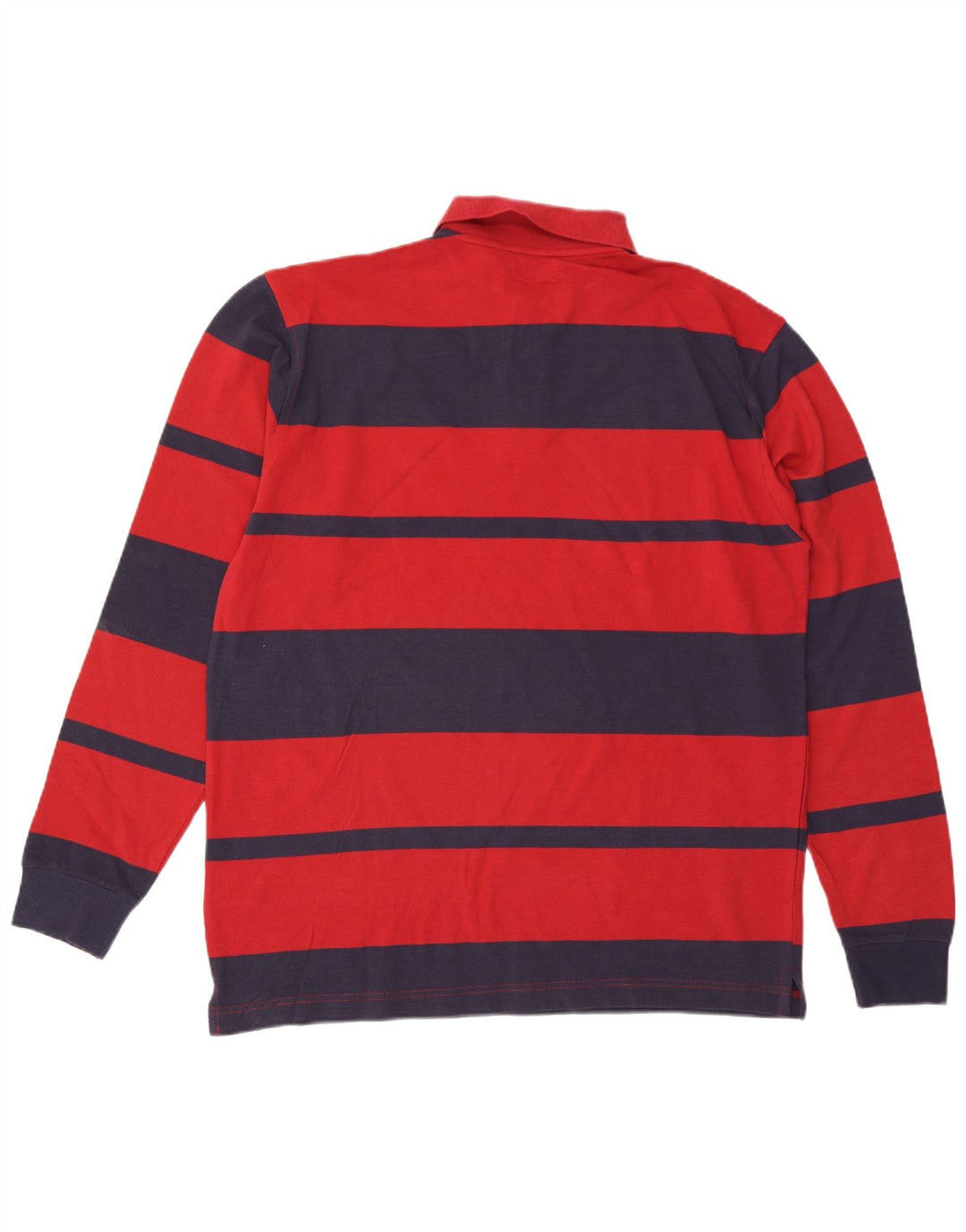 Męska koszulka polo z długim rękawem ASICS, duża, bawełniana w czerwone paski