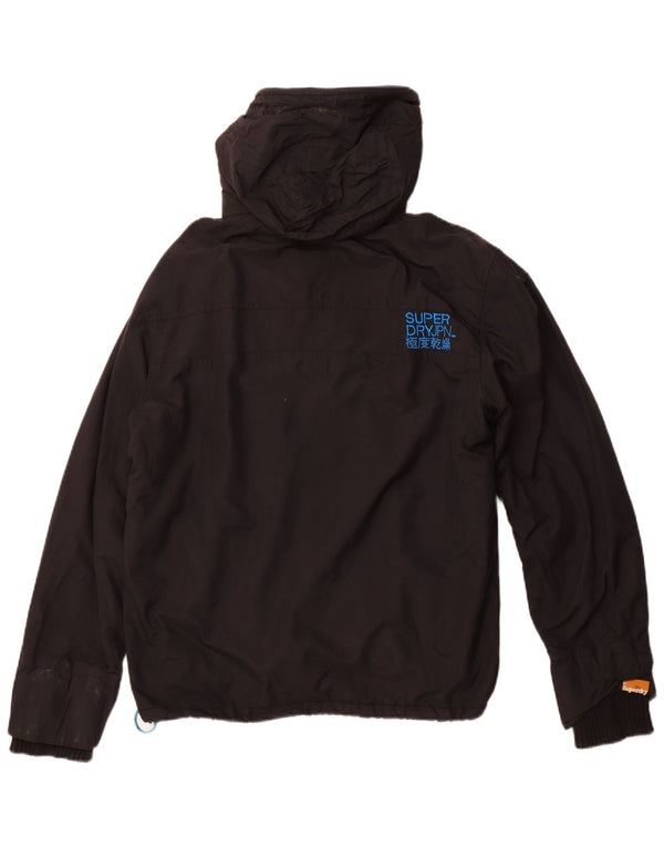 SUPERDRY Męska wiatrówka z kapturem i kapturem UK 42 XL, czarny nylon