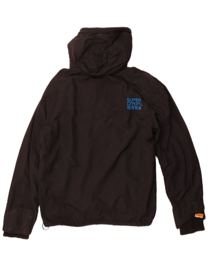 SUPERDRY Męska wiatrówka z kapturem i kapturem UK 42 XL, czarny nylon