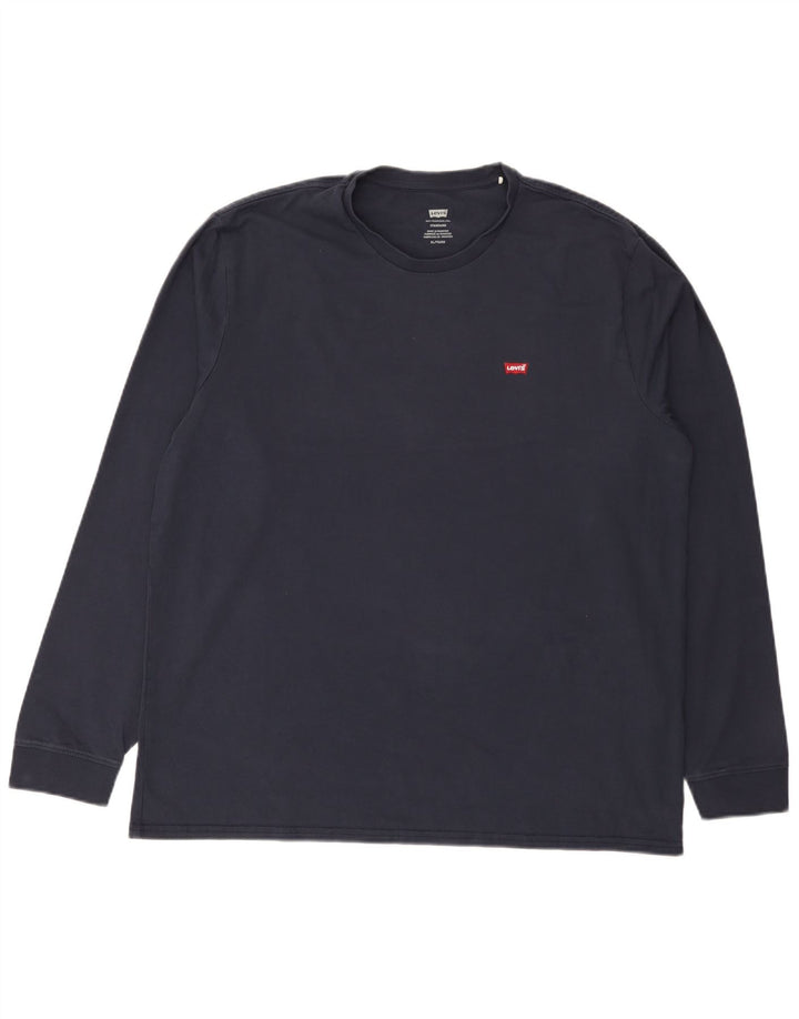 Levi's Męski standardowy top z długim rękawem XL, granatowy, bawełniany