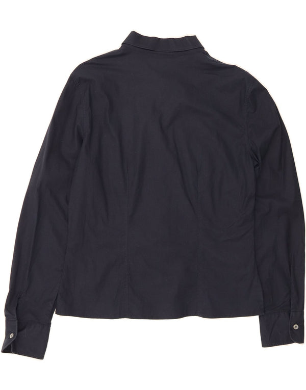 GAS Womens Shirt UK 16 Large Navy Blue Cotton
