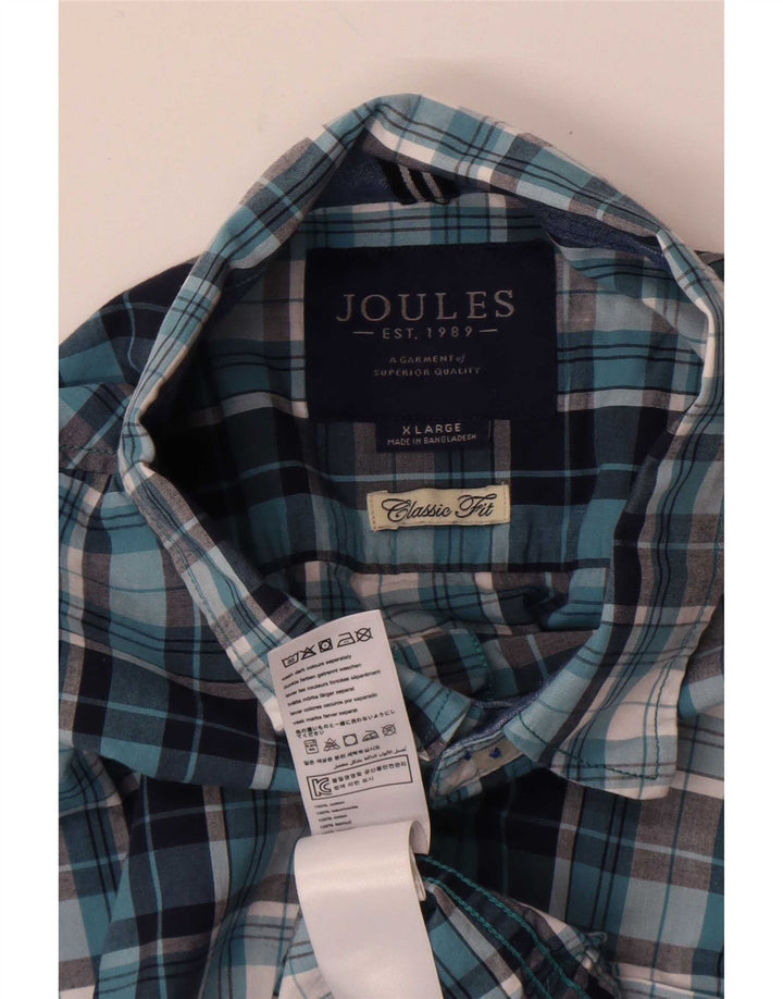 Koszula męska Joules Classic Fit XL w niebieską kratkę, bawełniana