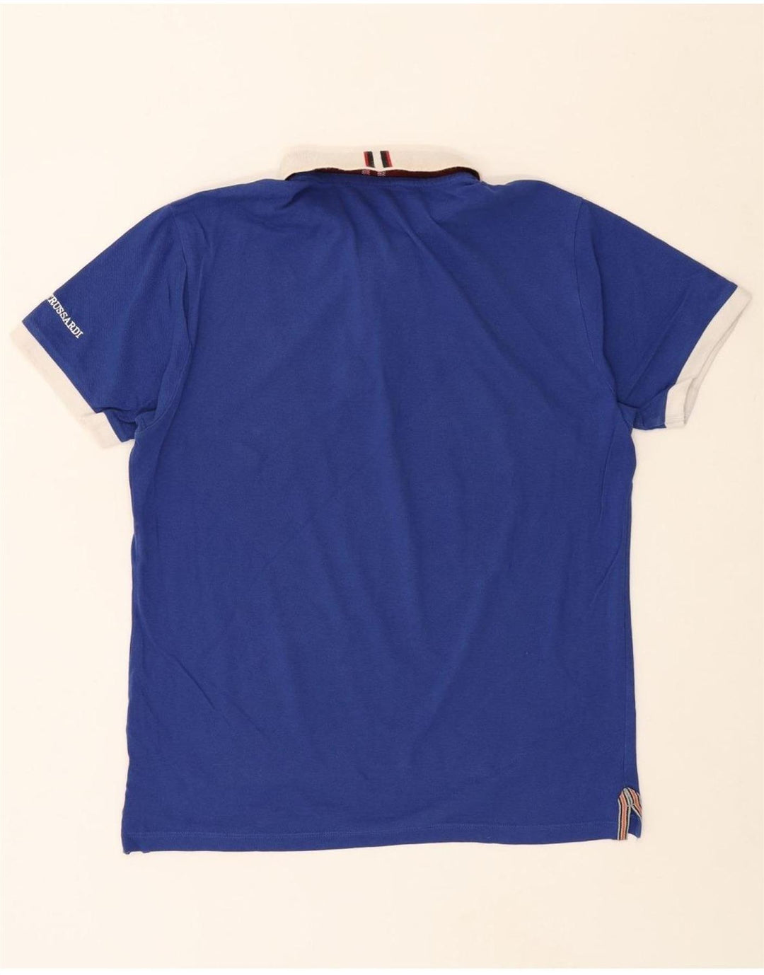 TRUSSARDI Mens Polo Shirt XL Blue Vintage Trussardi and Second-Hand Trussardi from Messina Hembry 