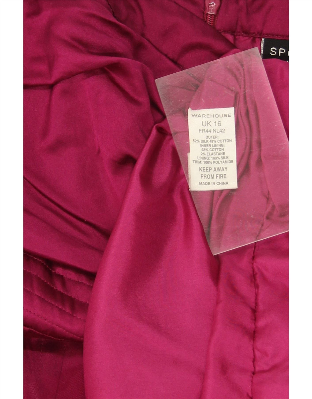 WAREHOUSE Womens Strapless Dress UK 16 Large Purple Silk Vintage Warehouse and Second-Hand Warehouse from Messina Hembry 