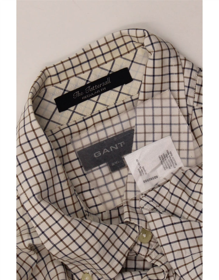 Koszula męska Gant o regularnym kroju 2XL, bawełniana w białą kratkę