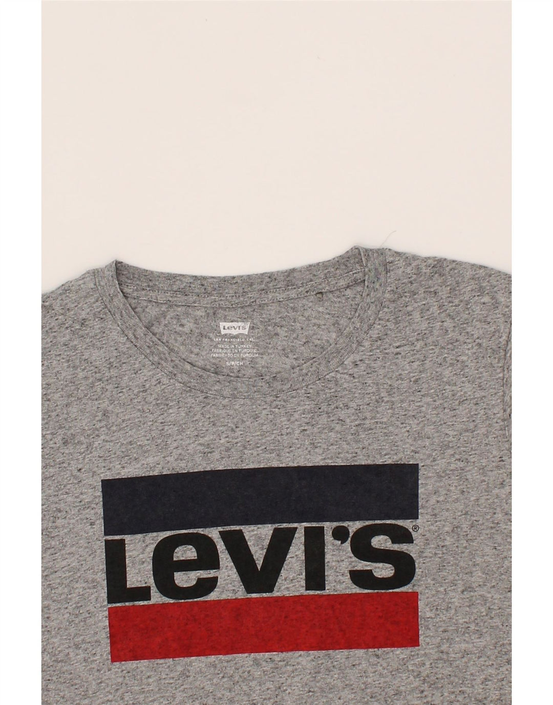 LEVI'S Womens Graphic T-Shirt Top UK 10 Small Grey Vintage Levi's and Second-Hand Levi's from Messina Hembry 
