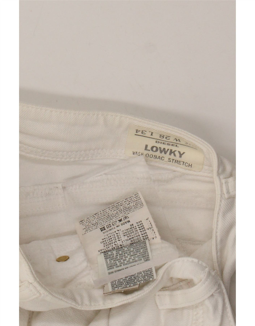 DIESEL Damskie jeansy Lowky Slim W28 L34 Biała bawełna