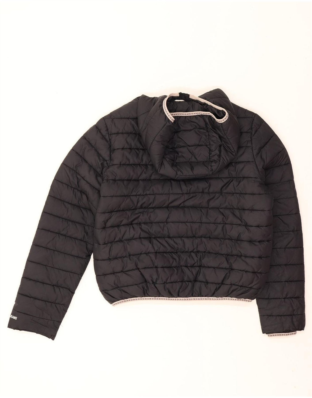 Damska kurtka z kapturem, oversize, wyściełana Calvin Klein Jeans UK 10, mała czarna