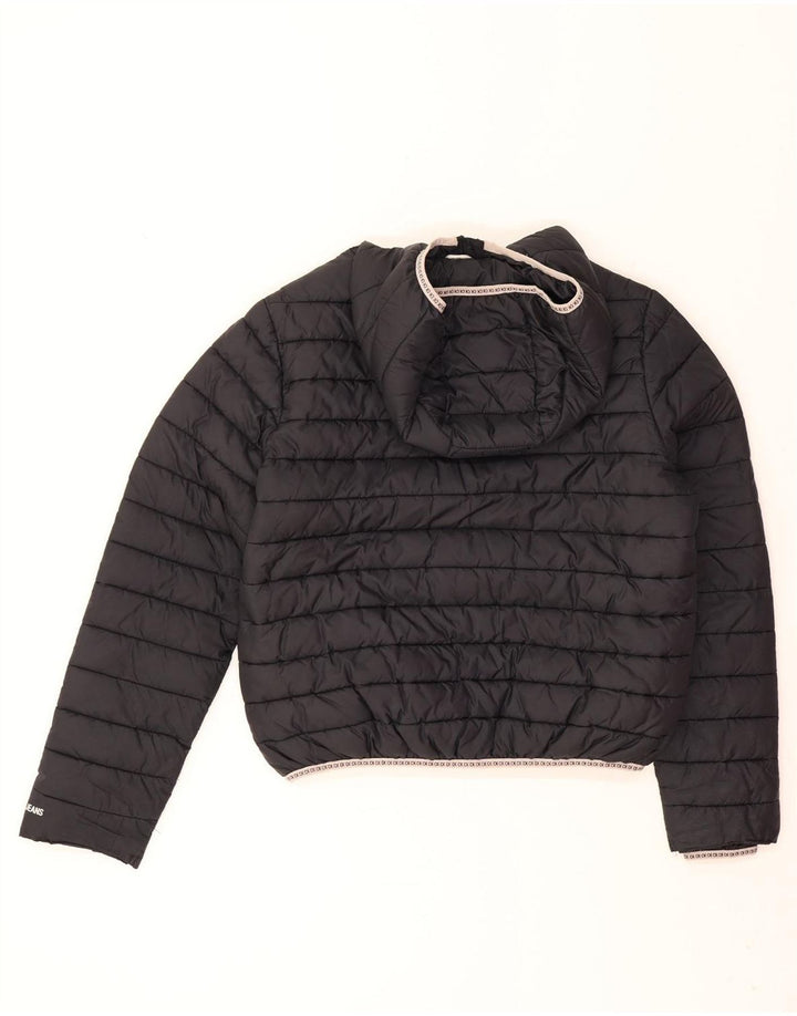 Damska kurtka z kapturem, oversize, wyściełana Calvin Klein Jeans UK 10, mała czarna