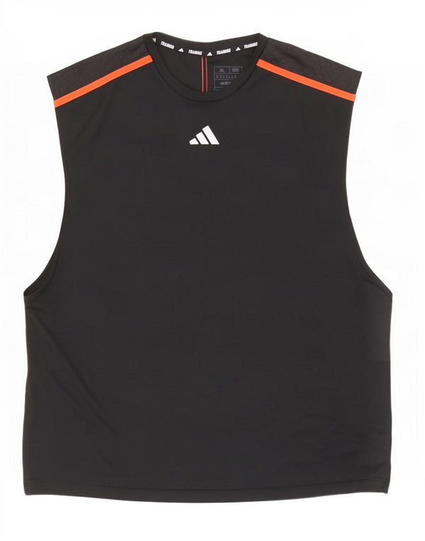 Adidas Męska kamizelka Aeroready Slim Fit Top XL Czarny poliester z blokami kolorów