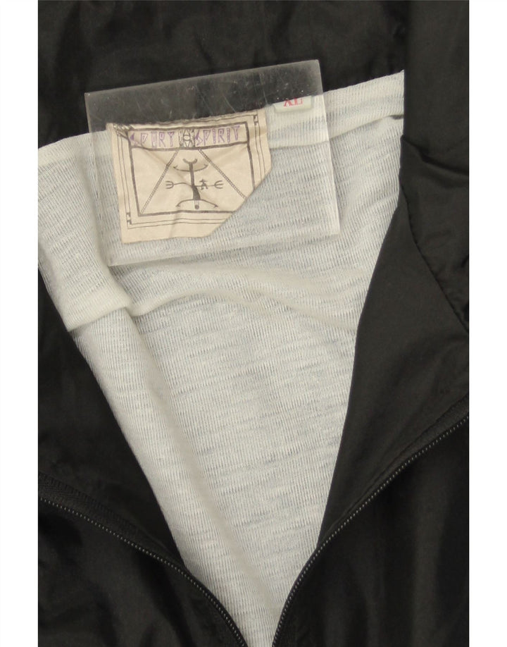 Męska kurtka dresowa w stylu vintage XL, czarna, z blokami kolorów, poliamid