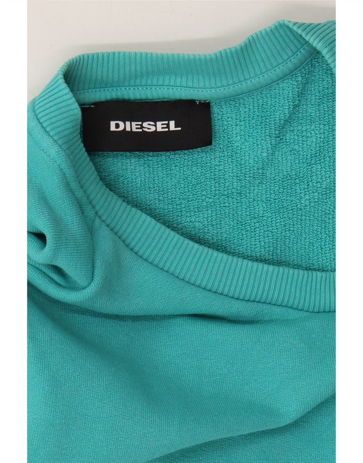 DIESEL Womens Sweatshirt Jumper UK 16 Large Turquoise Vintage Diesel and Second-Hand Diesel from Messina Hembry 