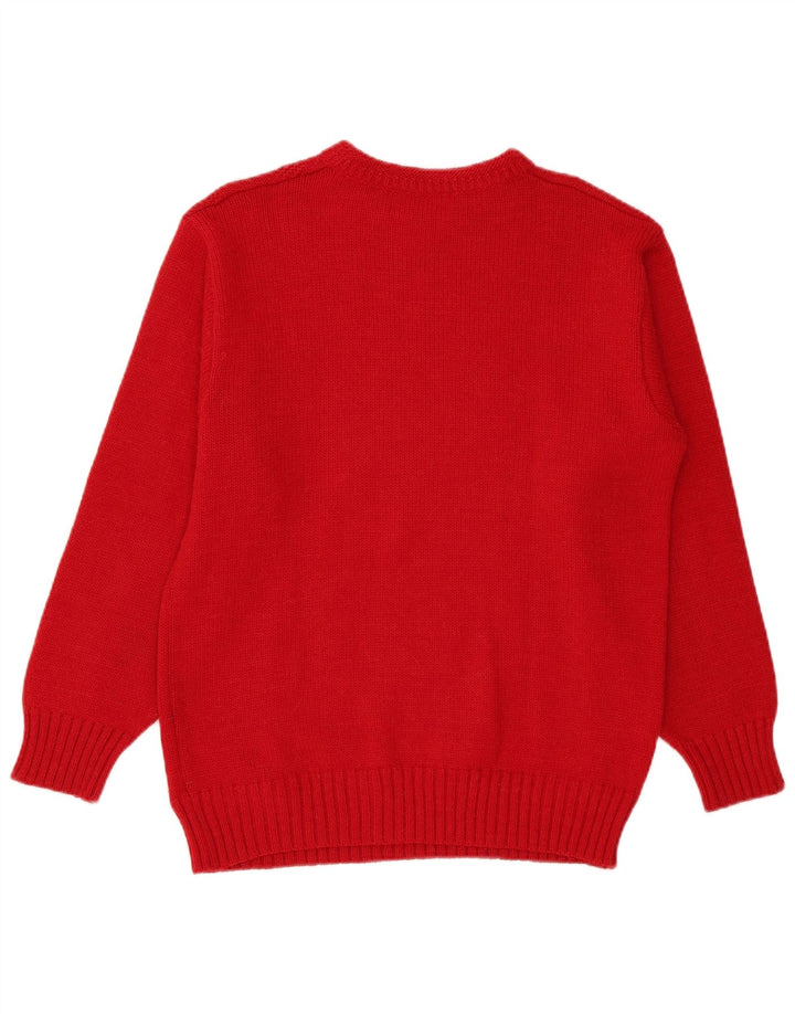 By American Męski sweter z okrągłym dekoltem, średni czerwony Fair Isle