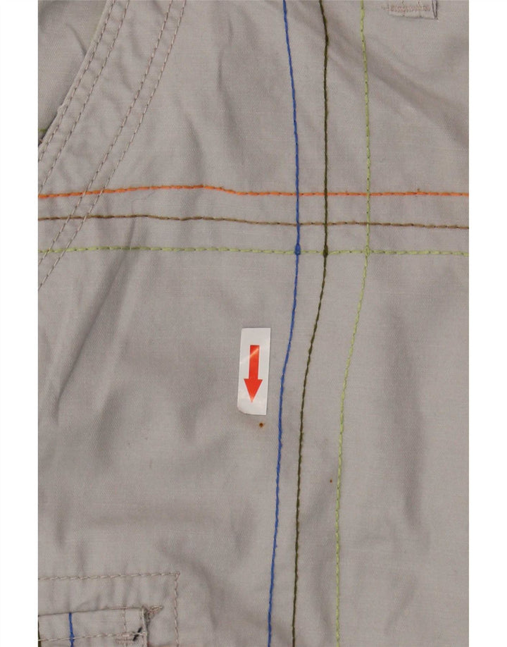 Męskie szorty cargo Desigual W36, duże, szare, bawełniane w kratę