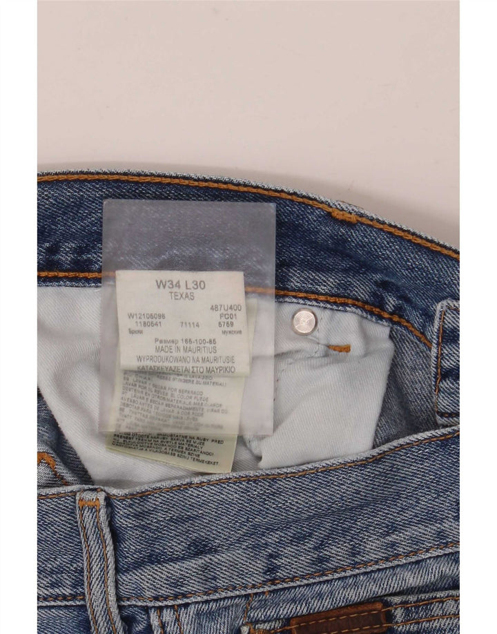 Męskie jeansy Wrangler Texas Straight W34 L30 Niebieskie, bawełniane