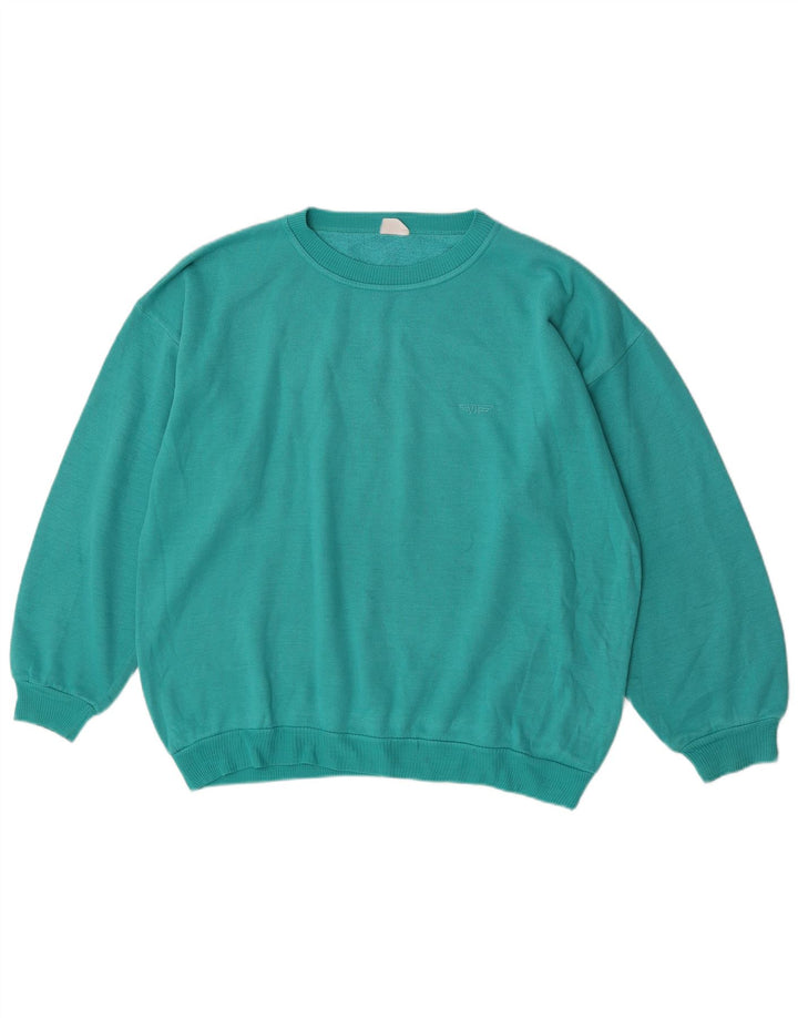Sweter męski w stylu vintage, duży, turkusowy