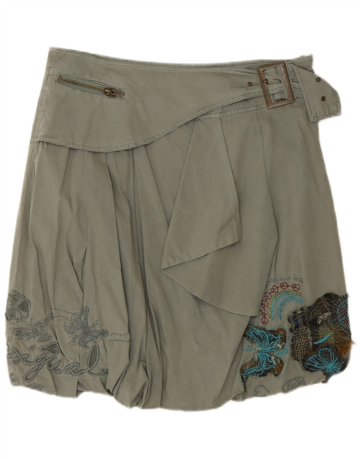 Damska spódnica bąbelkowa Desigual W30 Medium Khaki w kwiaty