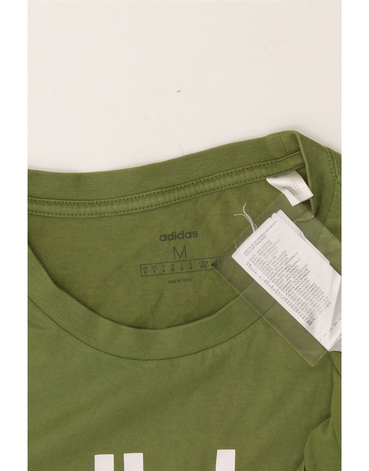 ADIDAS Mens Graphic T-Shirt Top Medium Green Cotton Vintage Adidas and Second-Hand Adidas from Messina Hembry 