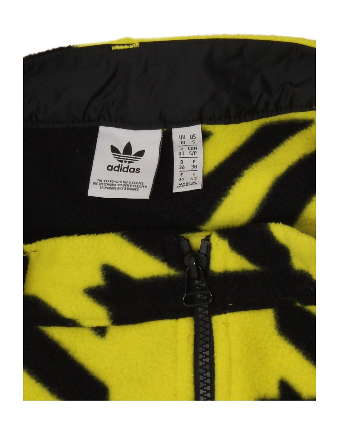 Adidas Damska Mini Spódnica UK 10 Mała W27 Żółta Houndstooth