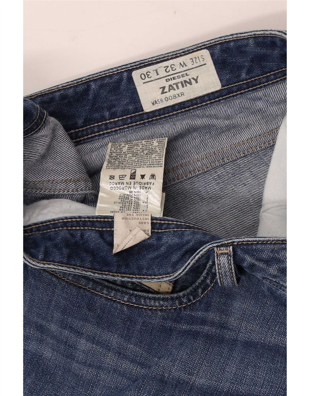 Diesel Męskie Zatiny Bootcut Jeansy W32 L30 Niebieskie bawełniane