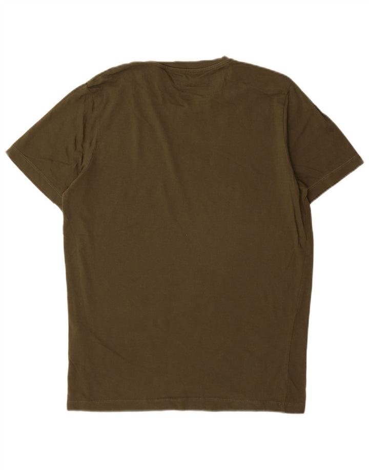 Męski T-shirt z grafiką Jack & Jones, mały, bawełniany khaki