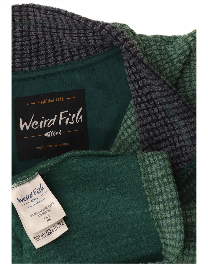 Męski sweter polarowy Weird Fish z zamkiem błyskawicznym XL, zielony, poliestrowy