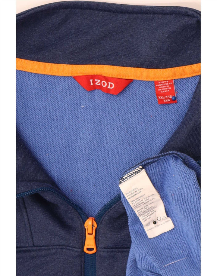 Izod Męski sweter z zamkiem błyskawicznym, 2XL, granatowy, poliester