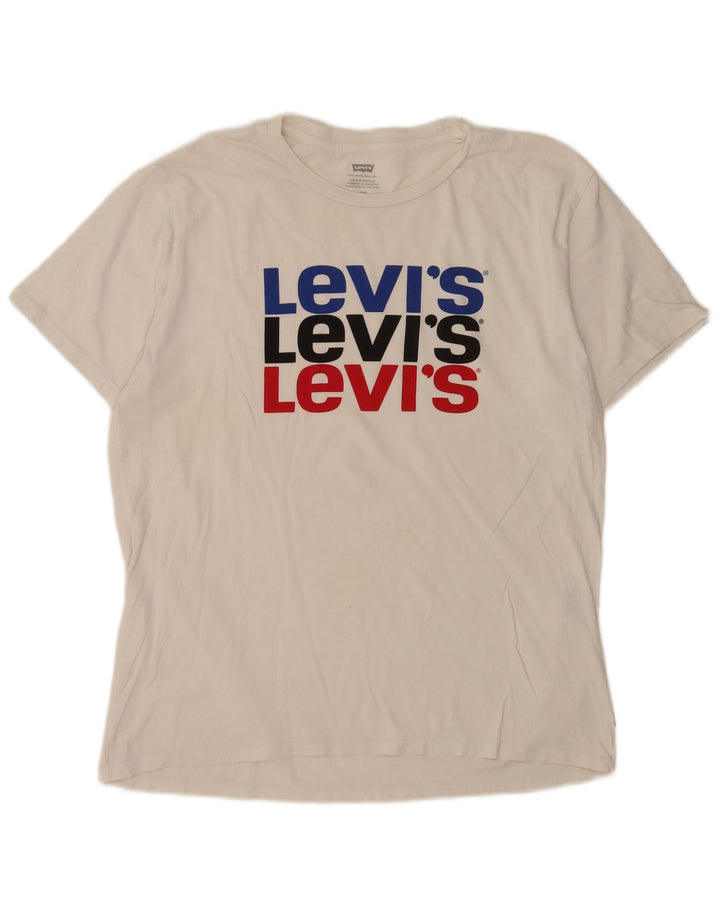 Męski T-shirt z grafiką Levi's, duży, biały