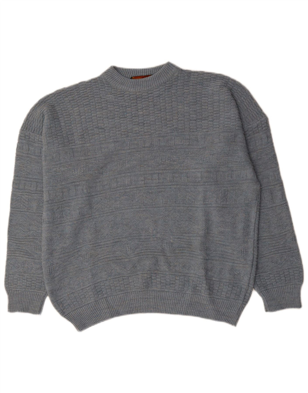Vintage męski sweter z okrągłym dekoltem XL szary