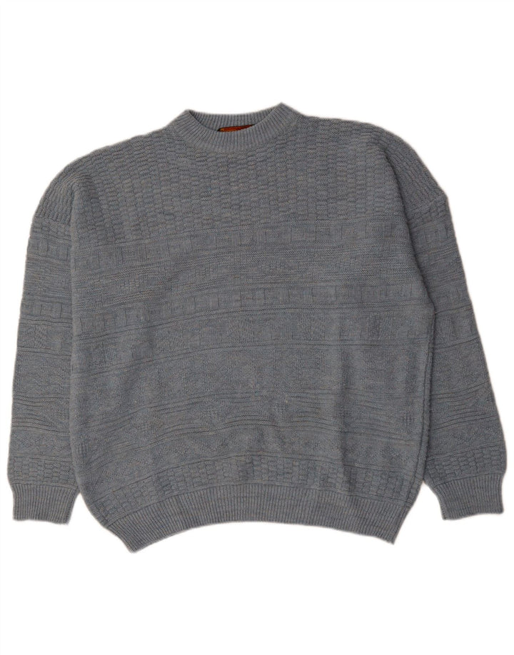 Vintage męski sweter z okrągłym dekoltem XL szary