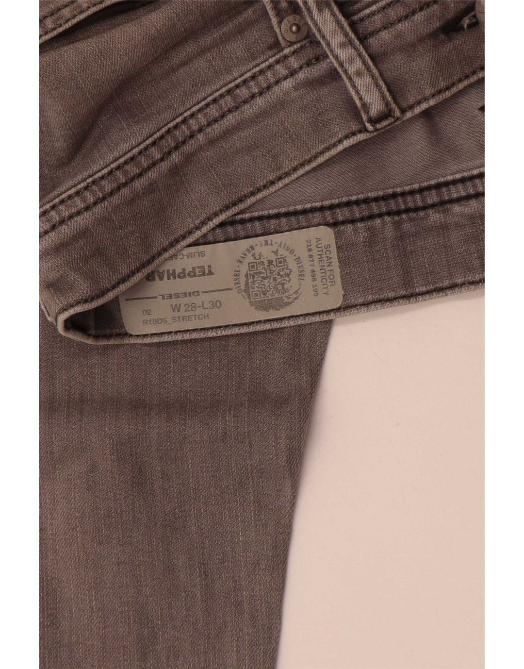 Diesel Męskie Tepphar Carrot Slim Jeans W28 L30 Szara bawełna