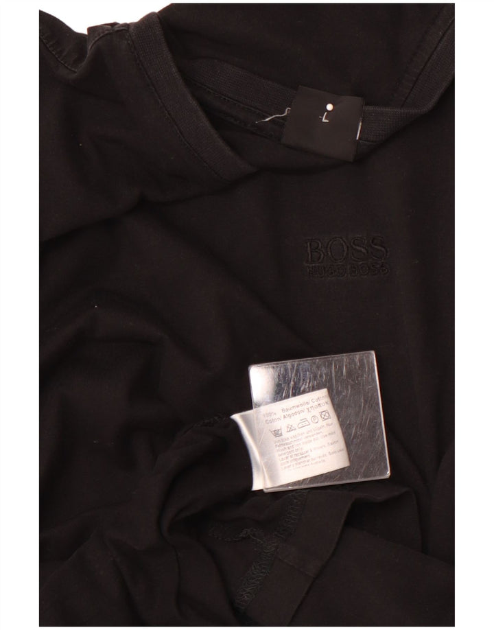 Męski T-shirt HUGO BOSS, duży, czarny, bawełniany
