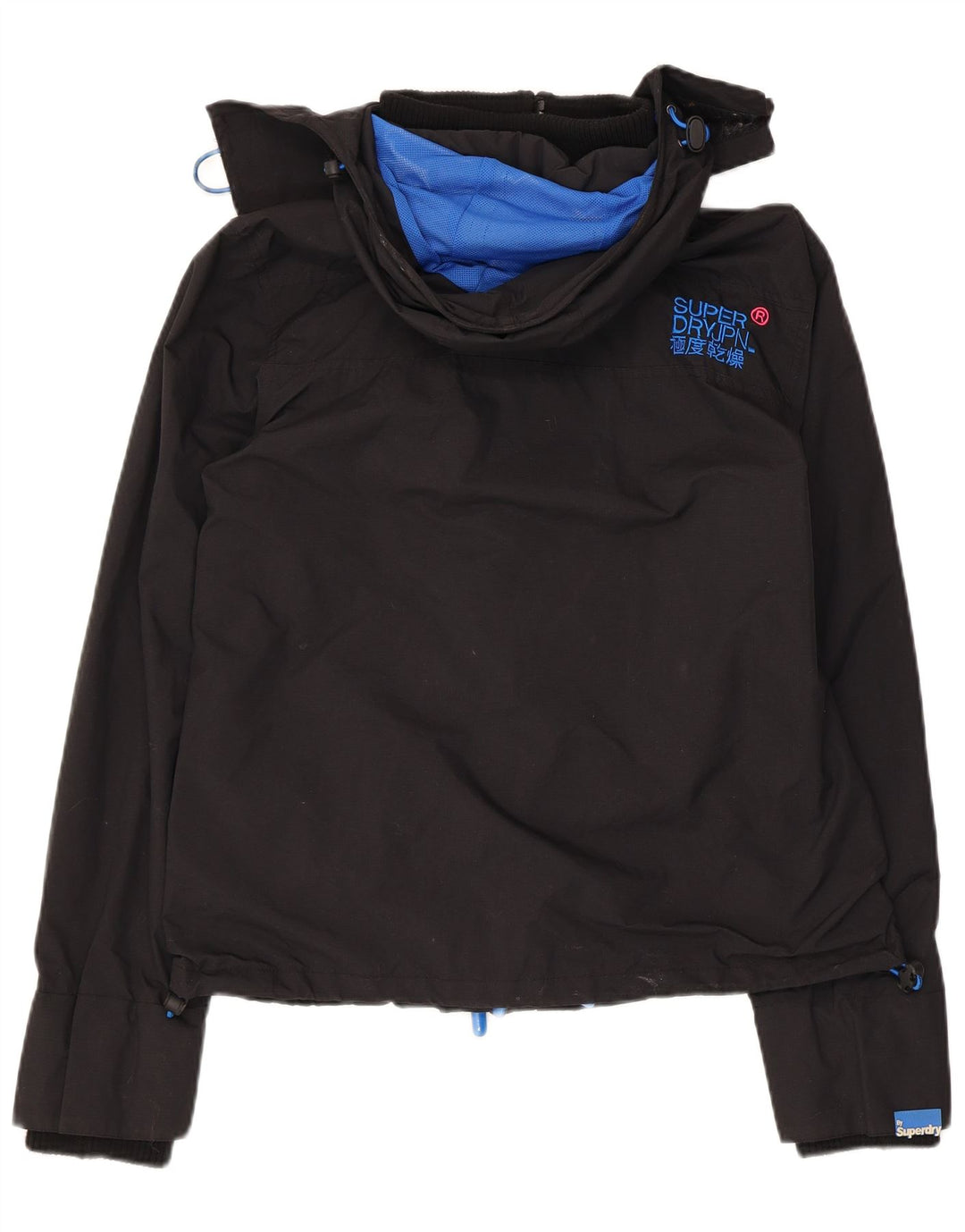 Damska kurtka przeciwdeszczowa Superdry The Windcheater Graphic UK 16, duża czarna
