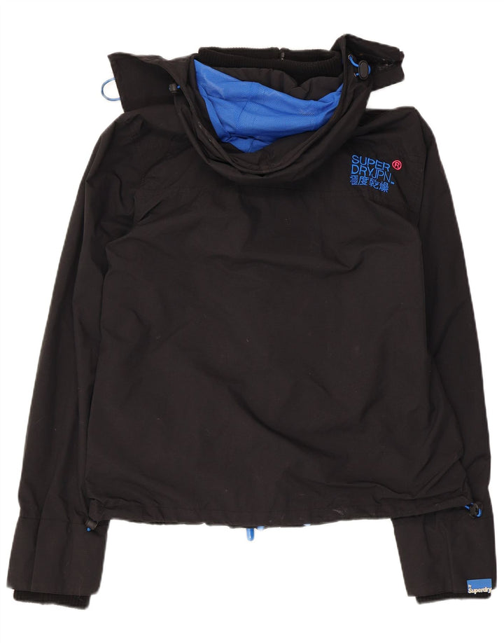 Damska kurtka przeciwdeszczowa Superdry The Windcheater Graphic UK 16, duża czarna