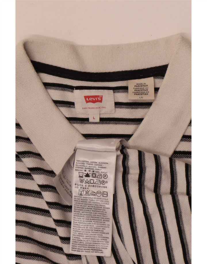 Męska koszulka polo Levi's, duża, bawełniana w białe paski