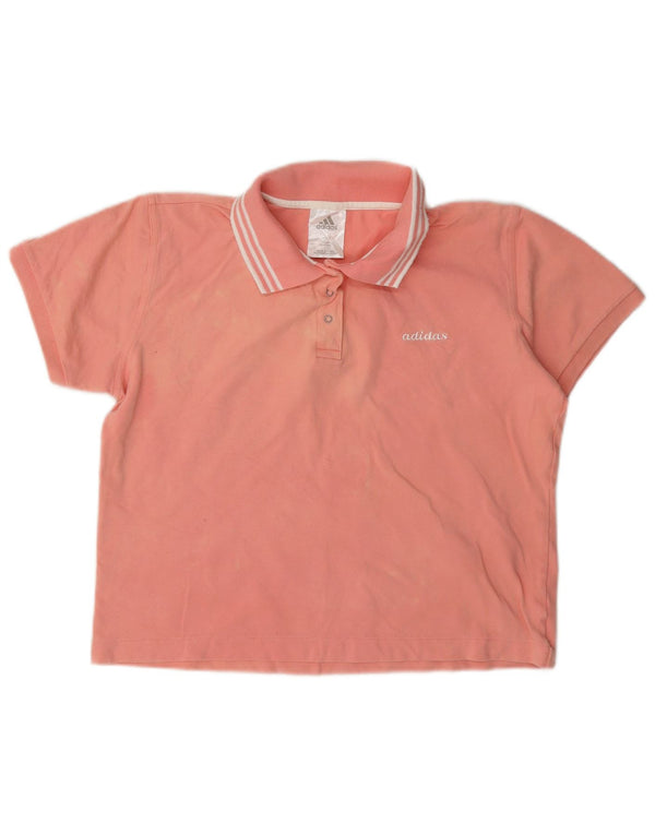Damska koszulka polo Adidas UK 16, duża, różowa, bawełniana