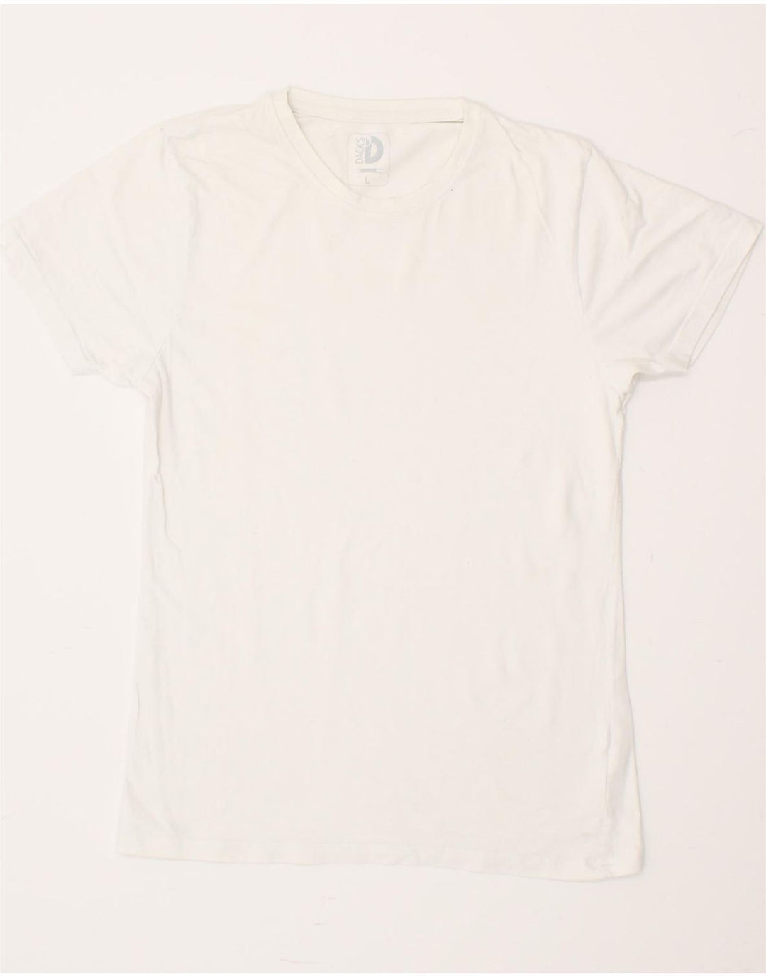 DACK'S Womens T-Shirt Top UK 14 Large White Cotton Vintage Dack's and Second-Hand Dack's from Messina Hembry 