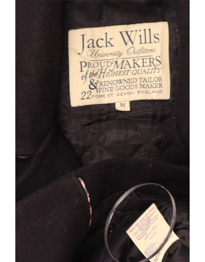 Jack Wills Męski płaszcz groszkowy UK 38 Średni granatowy wełniany