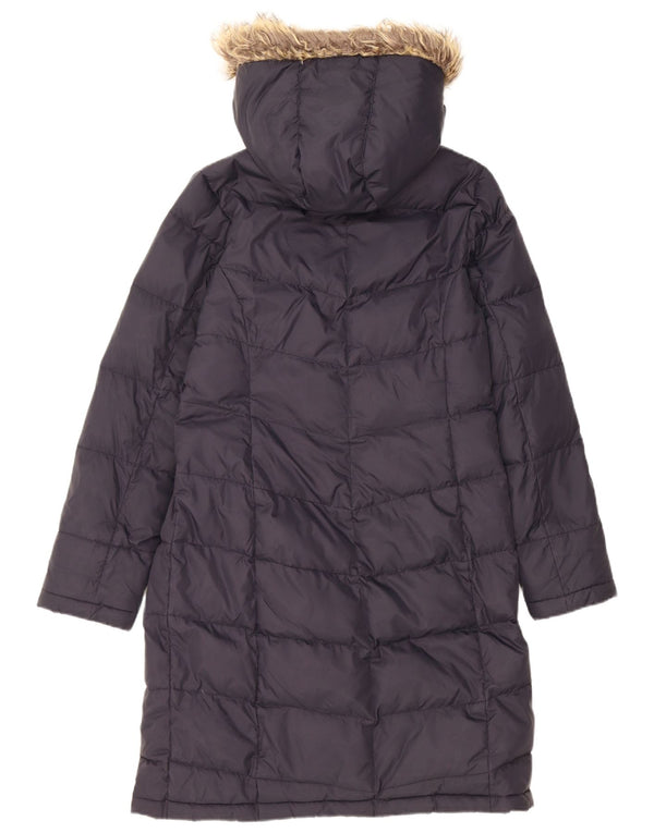 Crew Clothing Damski ocieplany płaszcz z kapturem UK 10, mały, granatowy, nylon