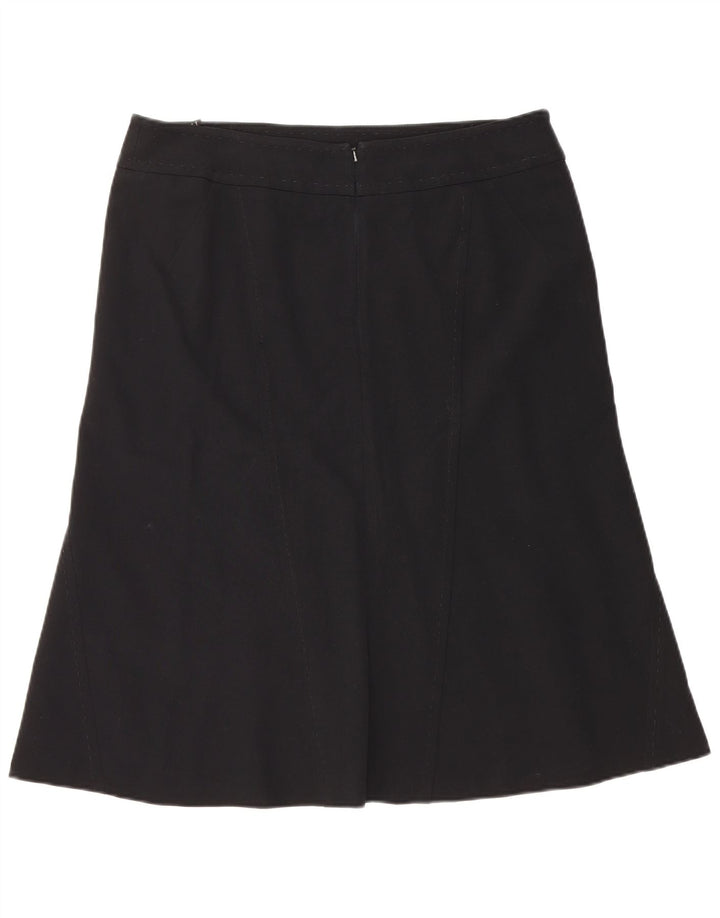 COAST Damska spódnica w kształcie litery A UK 16 duża W34 Czarny poliester