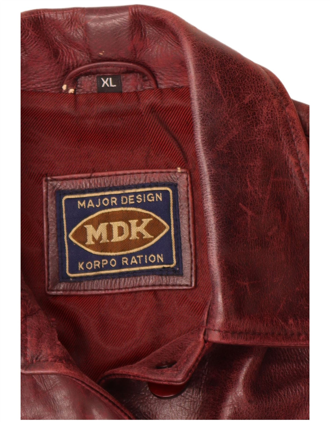 Kurtka skórzana damska MDK UK 18 XL Burgundowa